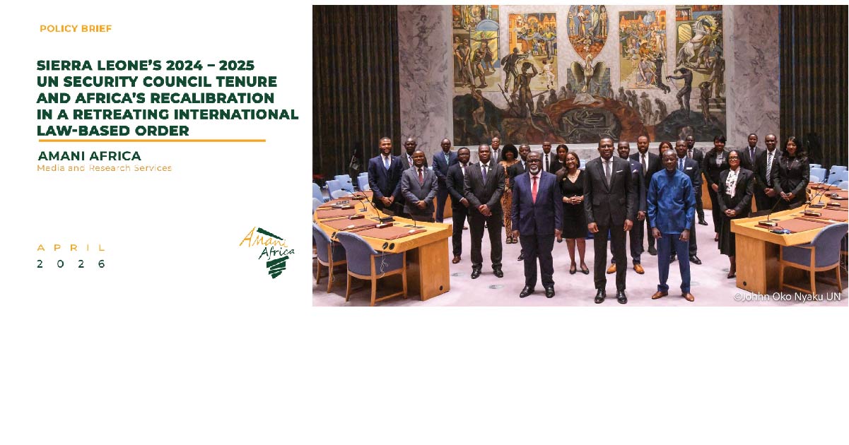 Sierra Leone's 2024 - 2025 UN Security Council Tenure and Africa's ...